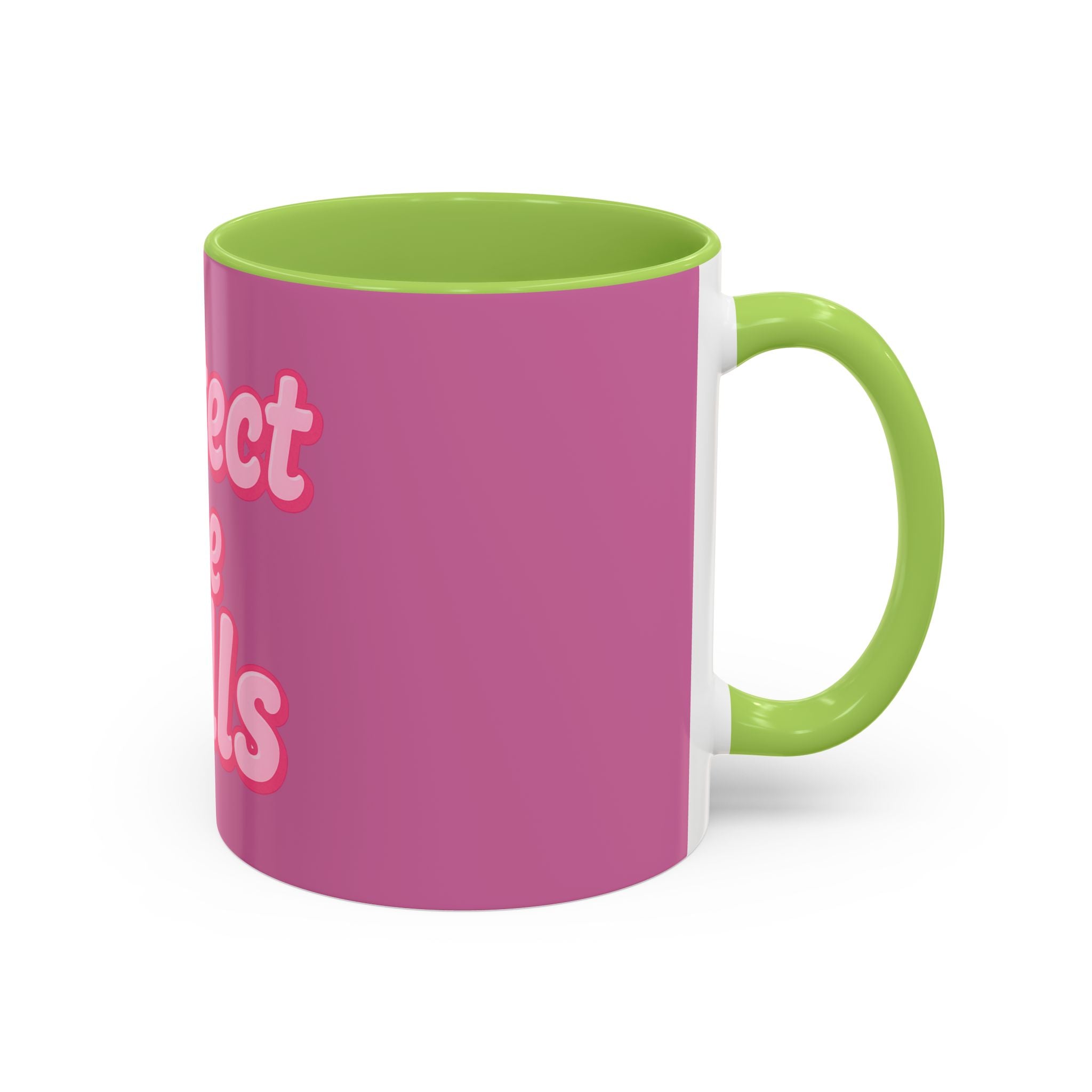 Protect the Dolls Accent Coffee Mug — Pink Retro Typography 11/15oz