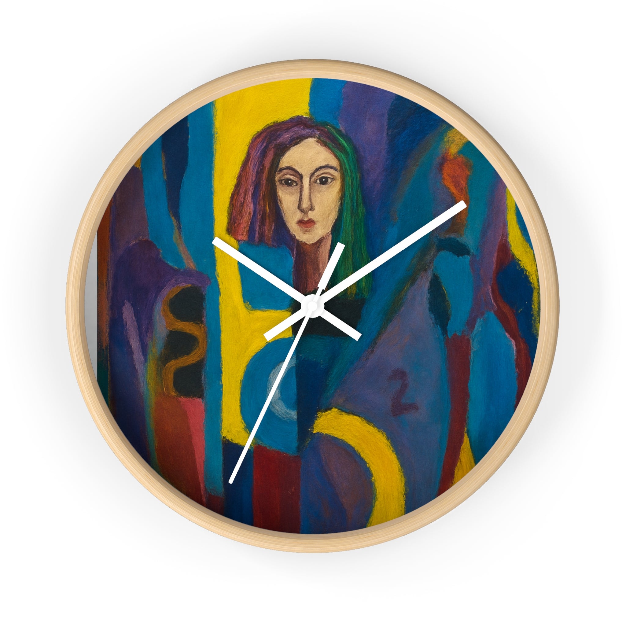Abstract Portrait Wall Clock — Colorful Modern Art Home Decor