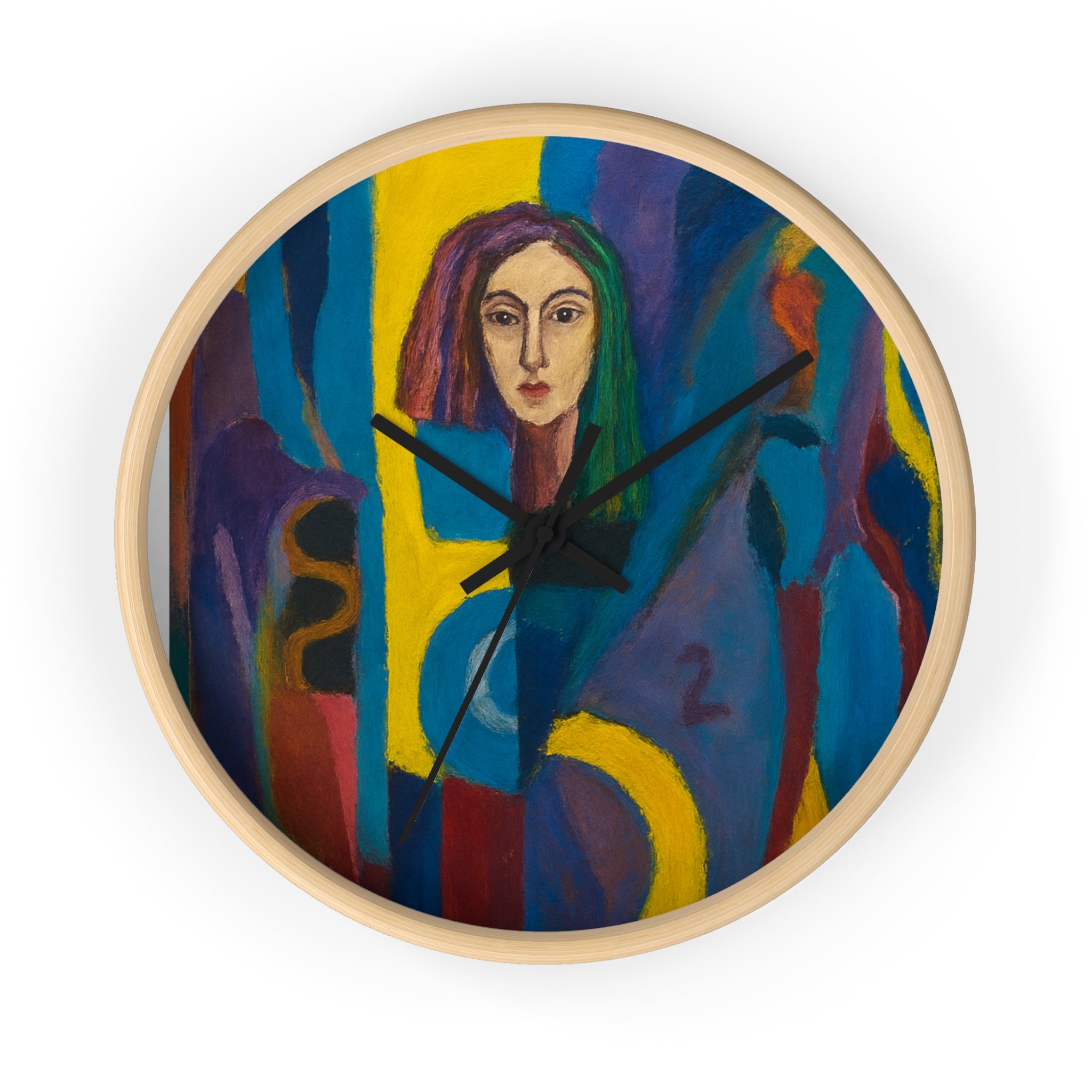 Abstract Portrait Wall Clock — Colorful Modern Art Home Decor