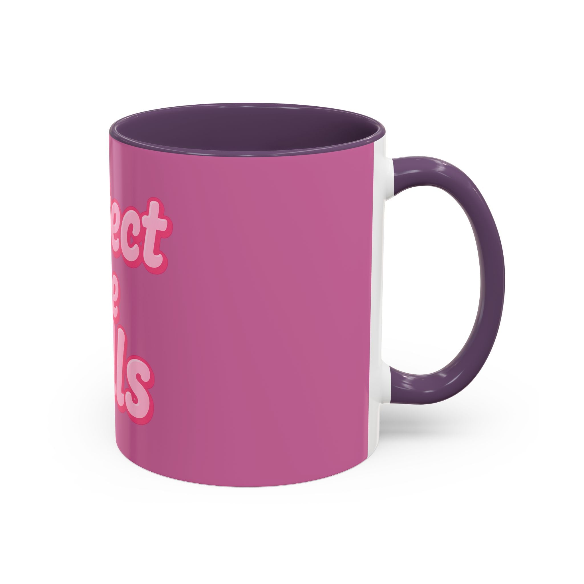 Protect the Dolls Accent Coffee Mug — Pink Retro Typography 11/15oz