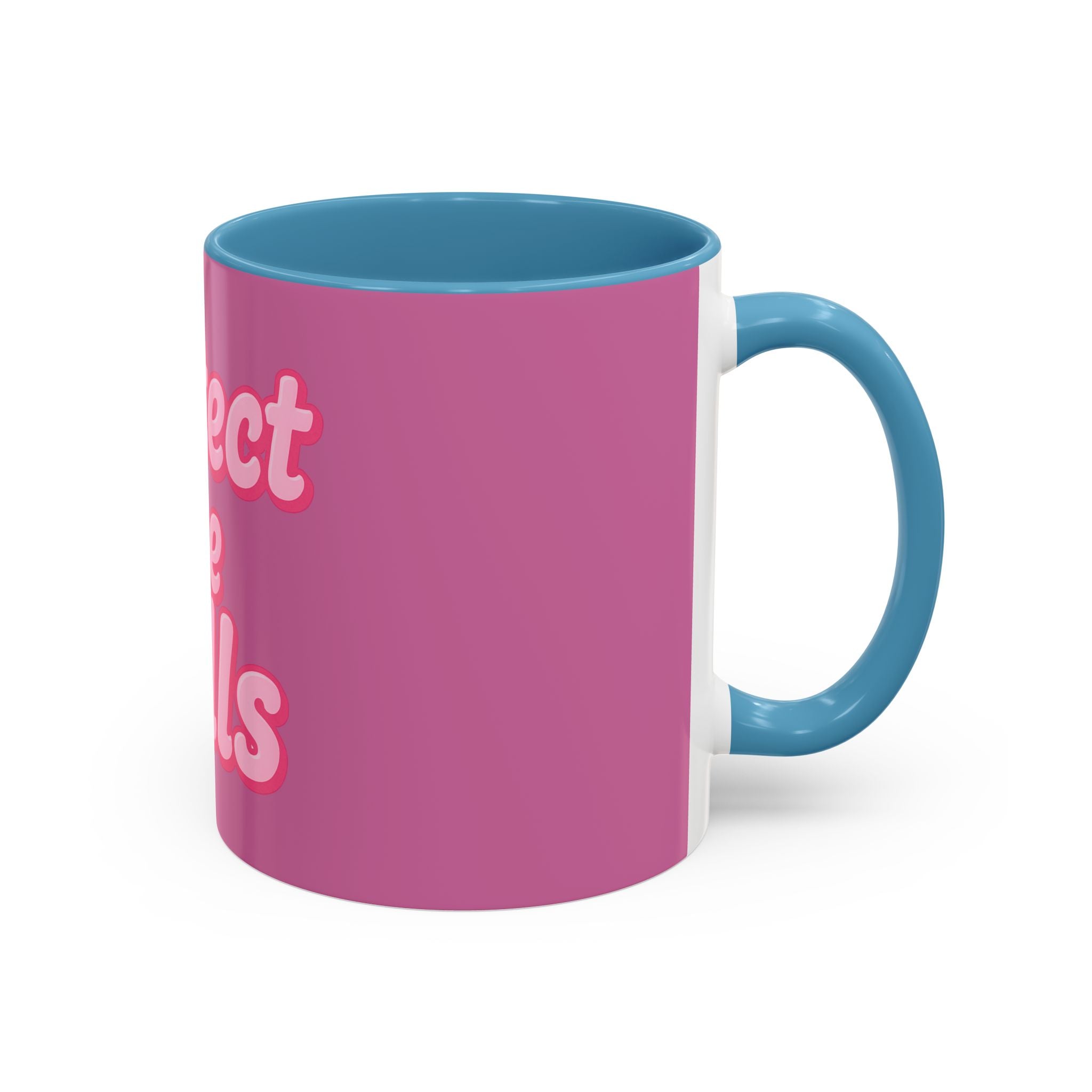 Protect the Dolls Accent Coffee Mug — Pink Retro Typography 11/15oz
