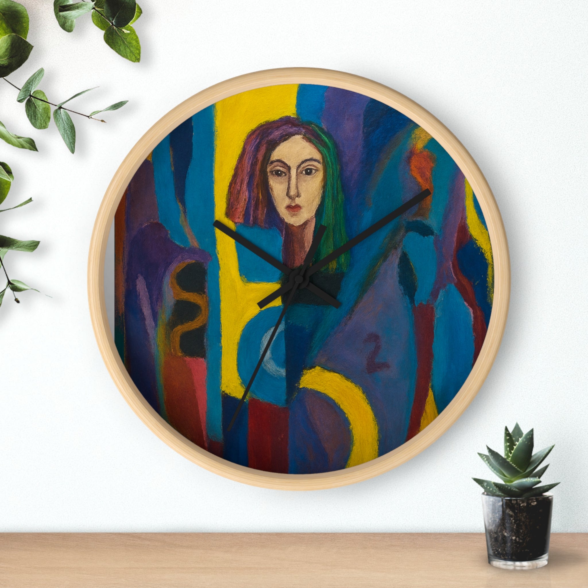 Abstract Portrait Wall Clock — Colorful Modern Art Home Decor