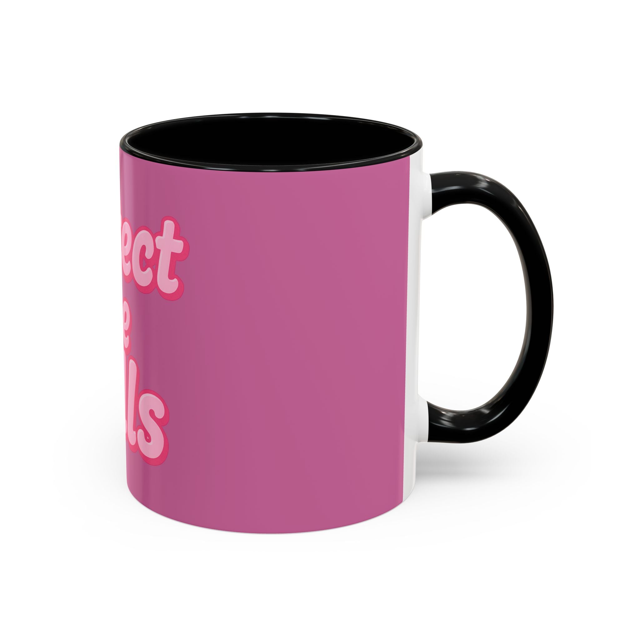 Protect the Dolls Accent Coffee Mug — Pink Retro Typography 11/15oz