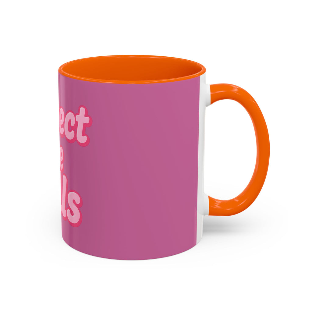 Protect the Dolls Accent Coffee Mug — Pink Retro Typography 11/15oz