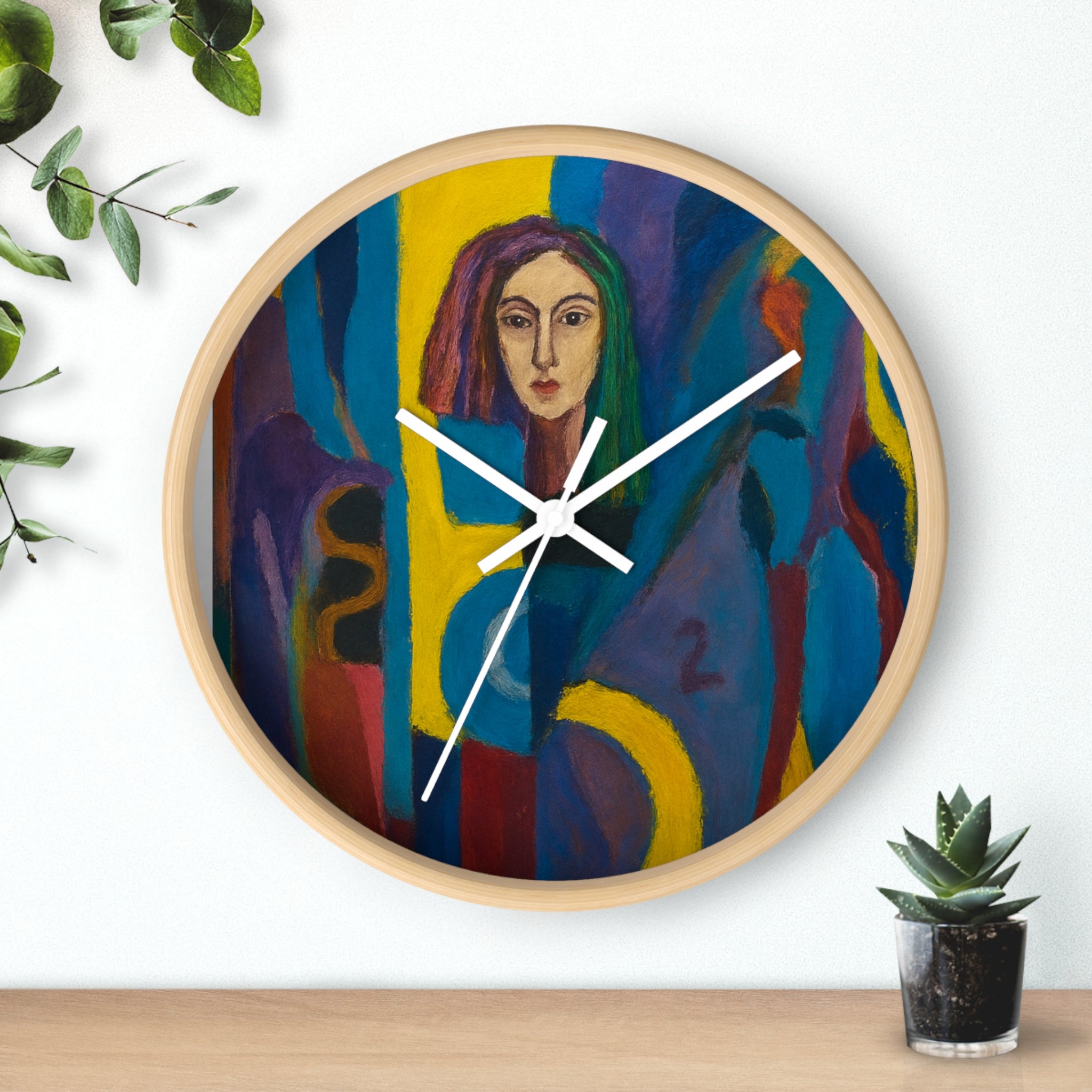 Abstract Portrait Wall Clock — Colorful Modern Art Home Decor